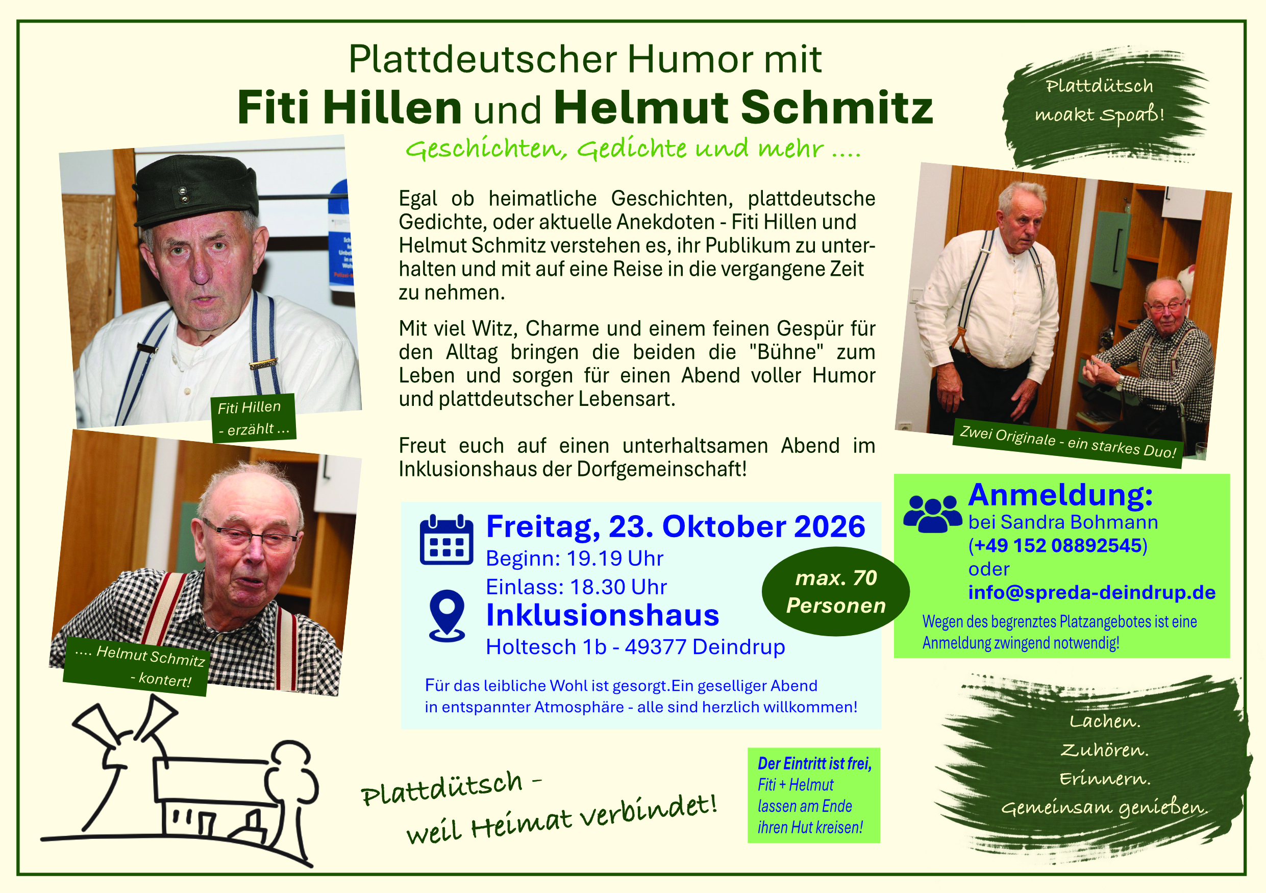Plattdeutsches Duo im Inklusionshaus